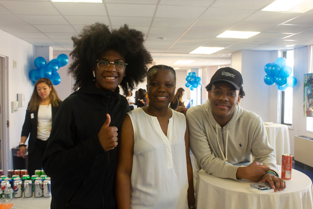 HEAF’s Natalie Baez with students Ayinde and Ernsto